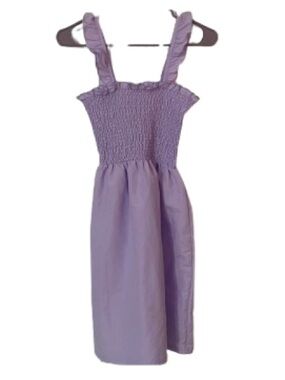 Lilac Ruffled Smocked Girls Dress Size L